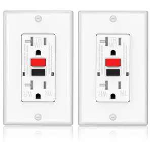 GFCI Outlet, Weather & Tamper Resistant Outlets, UL Listed Self Test GFI Receptacle, Outdoor or Indoor, 20 Amp (2 Pack)