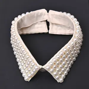 Women’s Faux Pearl Imitation Pearl Necklace/Collar – French-Style Elegant Detachable Mock Collar for Casual, Versatile Shirts