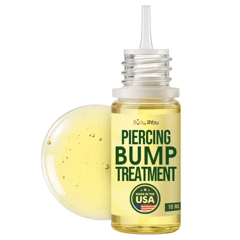 BodyJ4You Piercing Bump Solution Oil - Natural Drops for Nose, Ear, Septum and Belly Piercing Bumps - 0.33 oz
