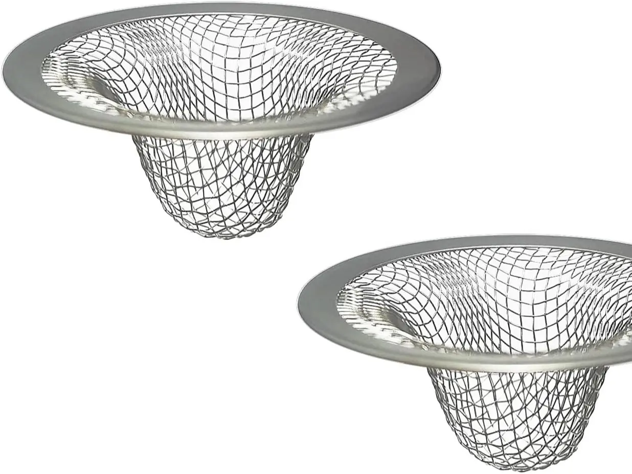 1.0" Small Drain Strainer, Sink Drain Hair Catcher, Bathroom Sink Drain Strainer, 2PCS Drain Mesh Baskets for Laundry, Mop Pool, Utility, Slop, RV Sink, Stainless Steel Drain Filter