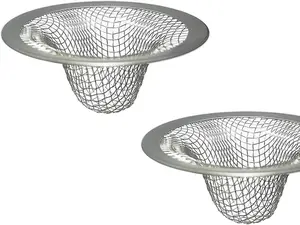 1.0" Small Drain Strainer, Sink Drain Hair Catcher, Bathroom Sink Drain Strainer, 2PCS Drain Mesh Baskets for Laundry, Mop Pool, Utility, Slop, RV Sink, Stainless Steel Drain Filter