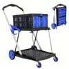 Single Frame - Collapsible Shopping Cart (Blue)