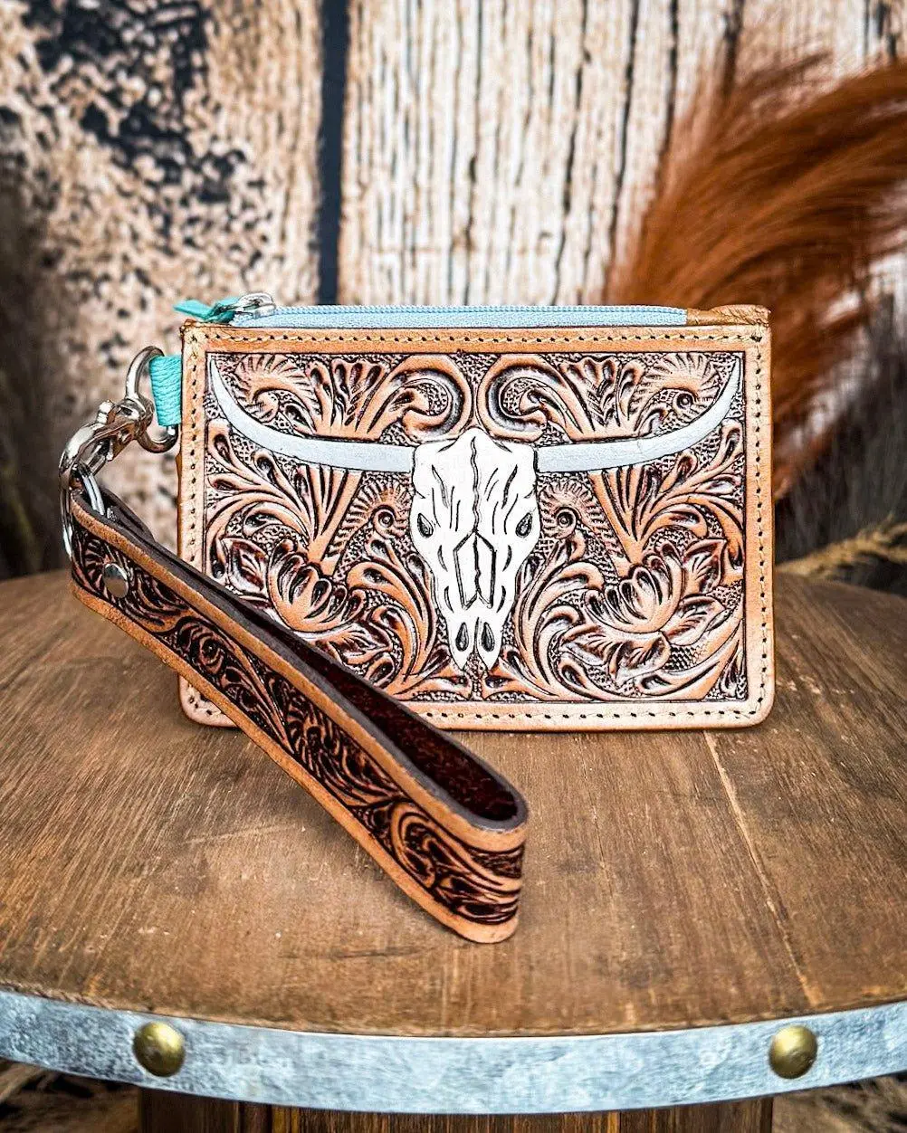 Myra Bag Pride of Prickly Pears Dark Brown Leather Cardholder, Durable Fashion Cowboy Wallet, Stylish Women's Wallet for Luggage & Bags Use