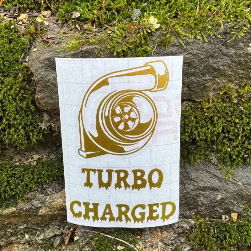 Turbo Theme Car Sticker - Gloss Black Waterproof Self-Adhesive Smooth Vinyl Decal, Varied Sizes, Easy Apply, Compatible with Vehicles, Tumblers, Laptops, Ideal Birthday Gift for Friends, Coworkers