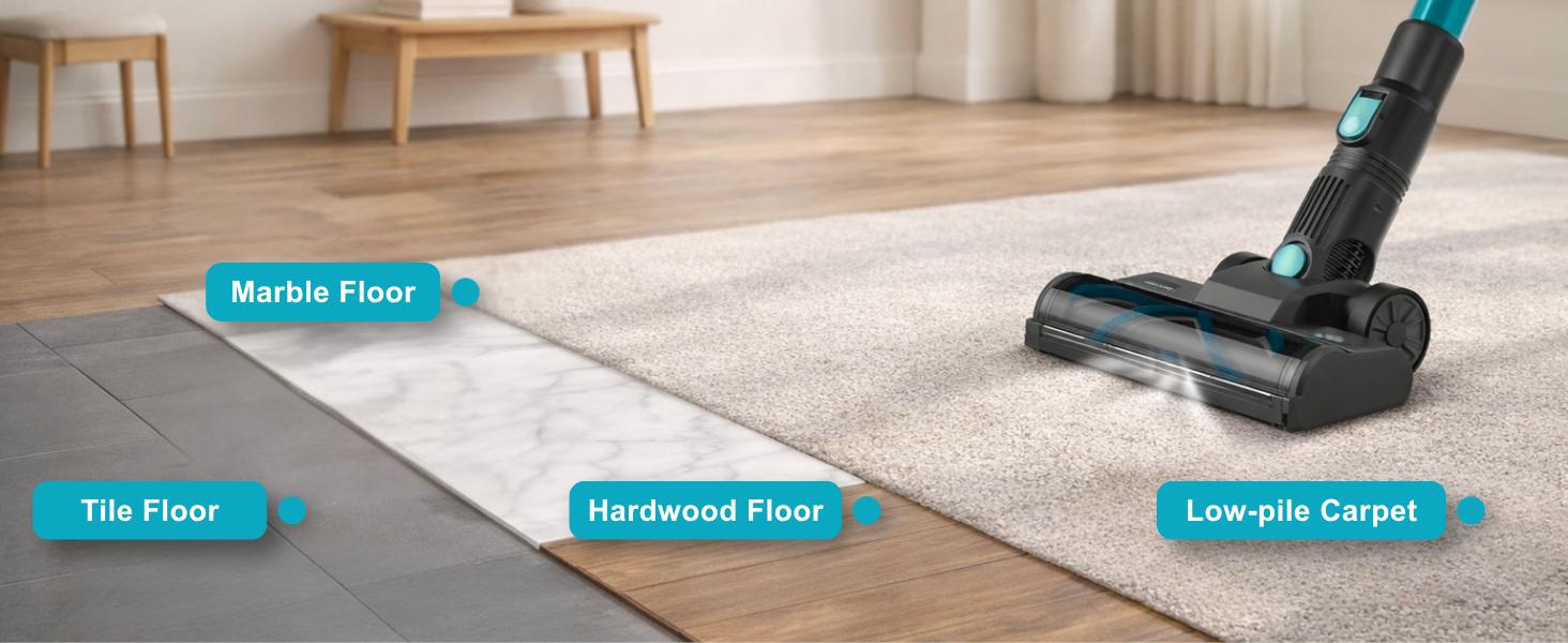 [MemorialDay]Devoac Cordless Vacuum Cleaner,8-in-1 Rechargeable Stick Vacuum,Up to 40mins Runtime,Powerful Suction,Lightweight,Versatile for Hardwood Floors\Car\Carpets\Pet Hair