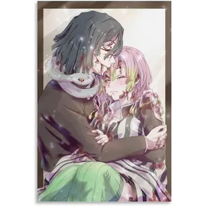 Obanai x Mitsuri Kimetsu No Yaiba Anime Poster, Mitsuri Kanjori And Igoru Obanai Demon Slayer Anime Posters