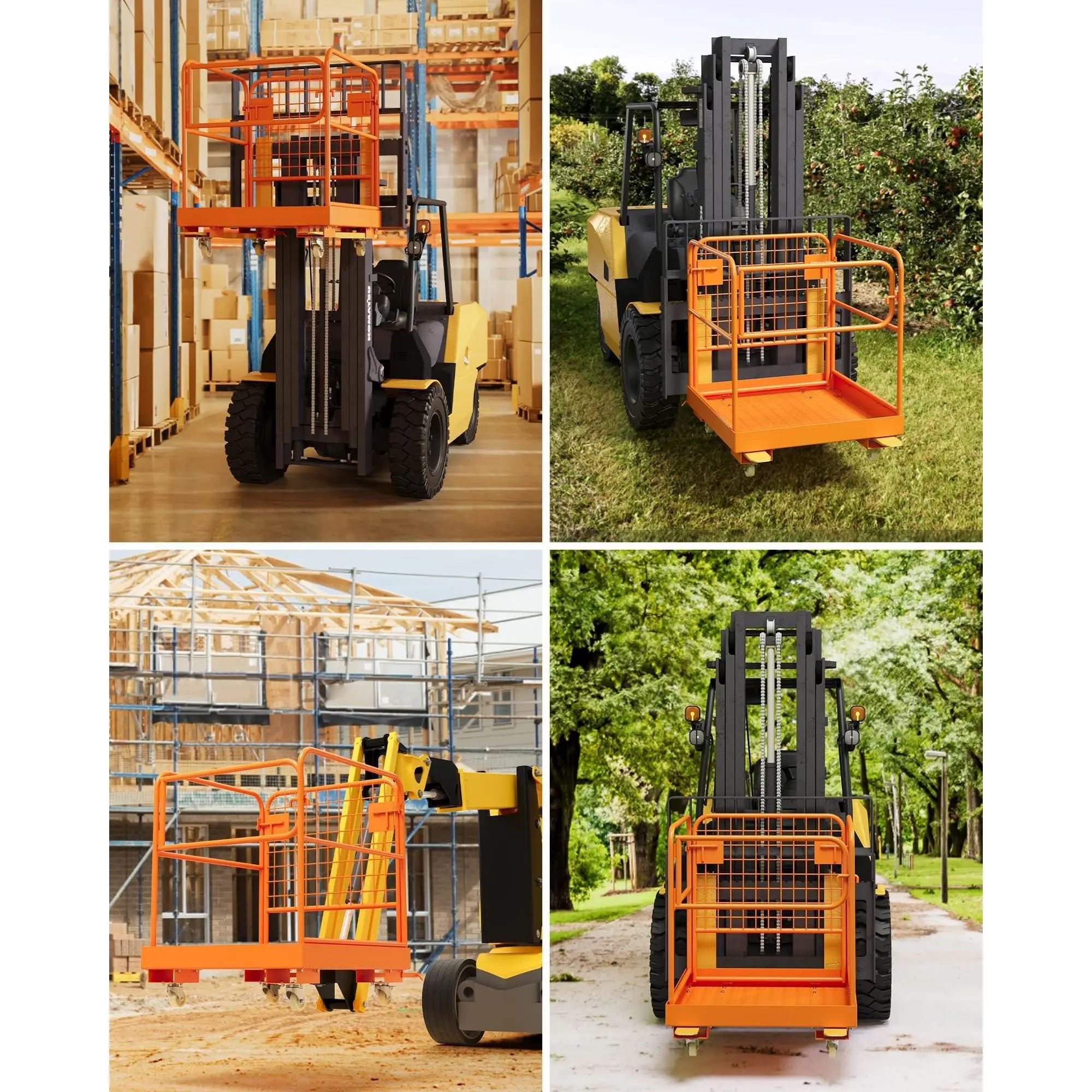 36x36 in Forklift Safety Cage with Wheels, 1200 LB Foldable Forklift ...