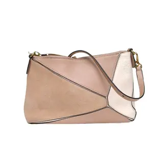 Pre-owned Loewe leather Tote Bags 【DIZ】LOEWE Puzzle WOC Blush Pink Calfskin,Suede Leather