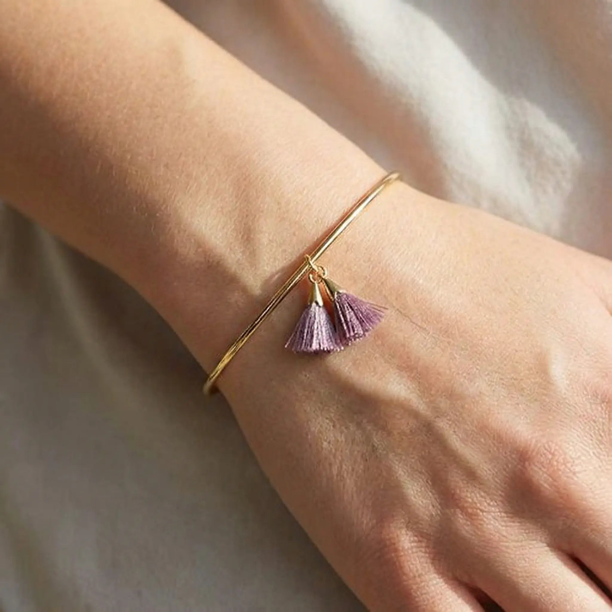 Santa Barbara Design Studio You Are Amazing Simple Tassel Cuff Bracelet 2.375" Wide Copper Thread Materials Stylish Stackable Accessory