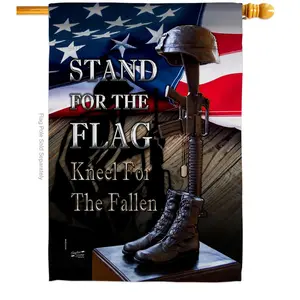 212 MAIN 28x40 in. Weatherproof House Flag Stand, Outdoor Display Holder for Double-Sided Military Theme Angeleno Heritage Vertical Flags, Garden Decor Gift