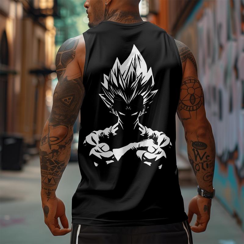 Urban Street Dragon Ball DBZ Vegeta Unisex Summer outfits men streetwear 80s 90s graphic tees cotton Anime tank tops men gifts