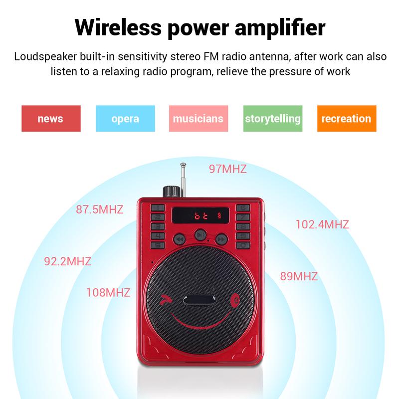 Rechargeable Mini PA System Speaker Bluetooth +USB/SD/FM +Microphone/Headset