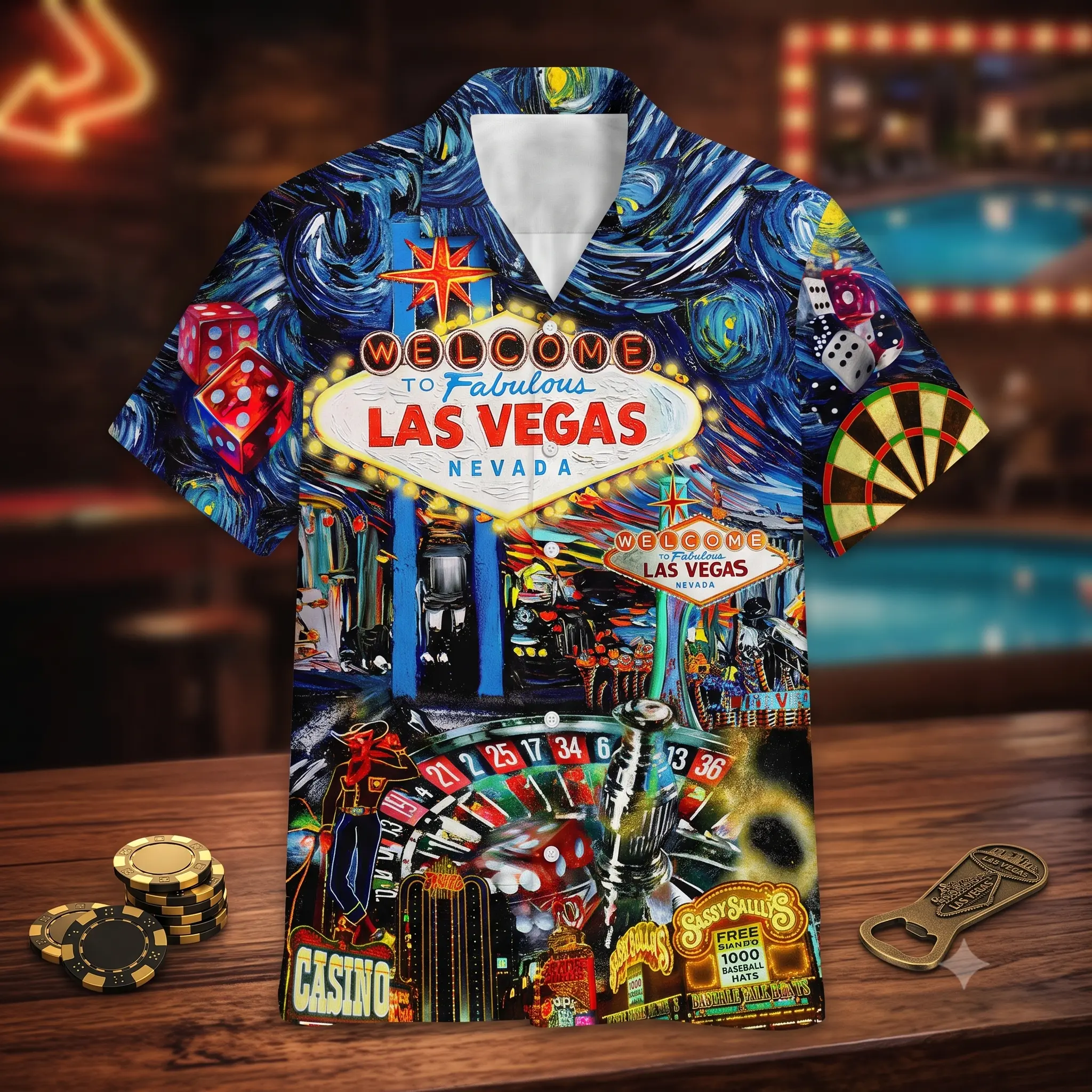 Las Vegas Welcome Every Body Hawaiian Shirt, Vintage Casino Aloha Button Up, Gambling Theme Summer Beach Shirt, Tropical Vacation Outfit, Gift for Las Vegas Lovers