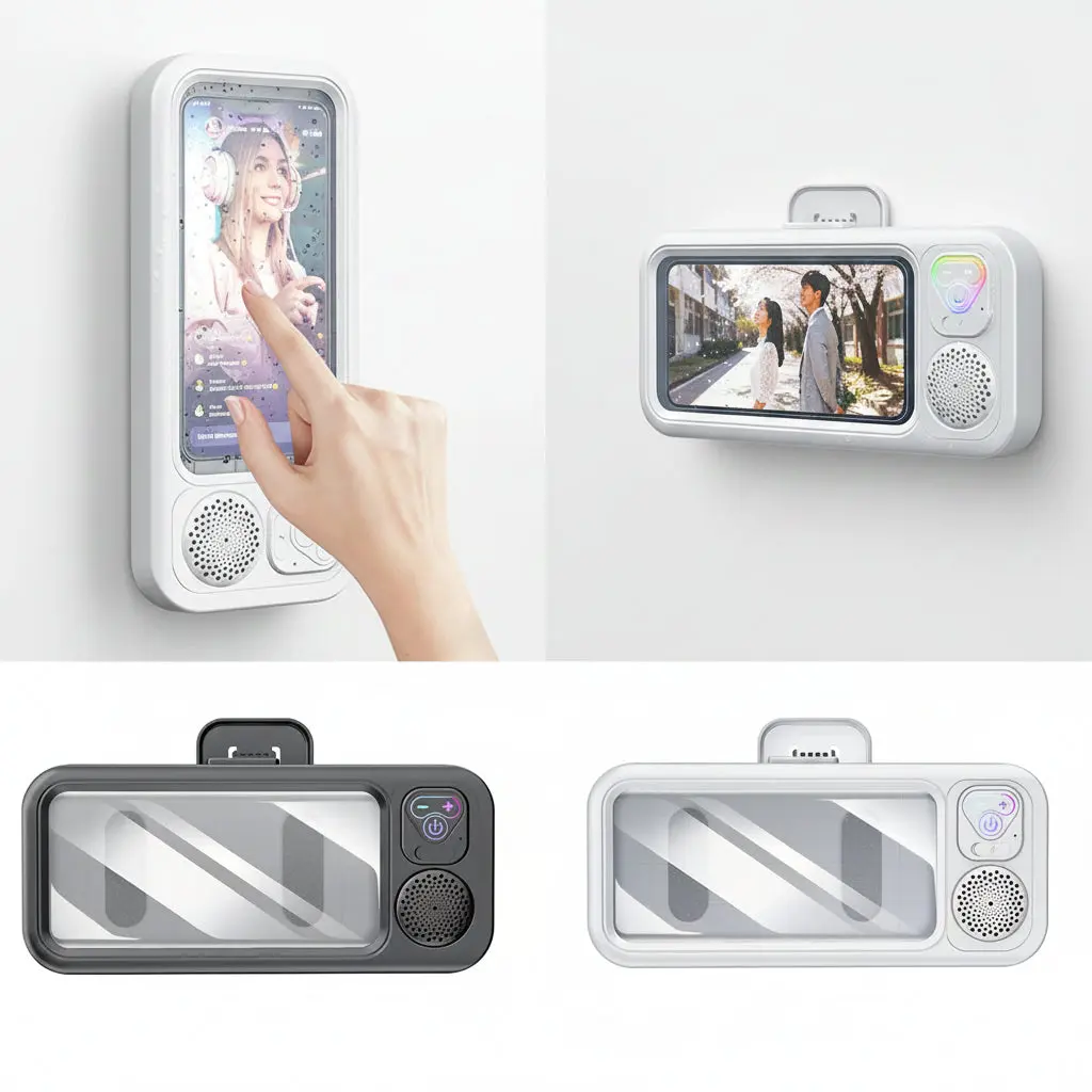 Waterproof Phone Holder with Bluetooth Speaker