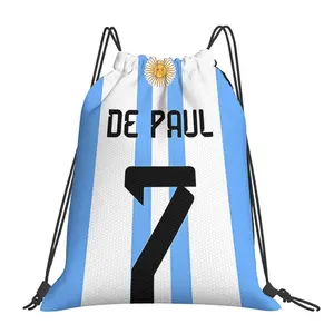 1pc Argentina DE PAUL 7 Drawstring Bags Outdoor Sports Portable Storage Bag Bundle Pocket Rope Bag
