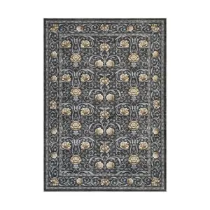 Vintage floral runner rug, ultra-thin low pile washable non-slip carpet, stain-resistant foldable floor mat for hallway entryway kitchen bedroom laundry bathroom, green 2×6 ft