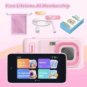 Kids WiFi AI Digital Camera Camcorder with Object Recognition Everything, Best Birthday for 4 to 11 Years Boys Girls -Free AI 11 AI Tutors, Multilingual Educational Toy