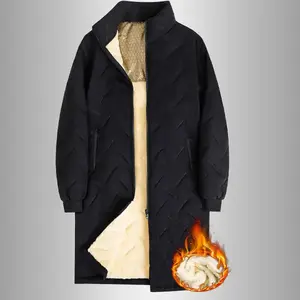 Men’s Winter Mid-Length Cotton Jacket - Sherpa-Lined Thickened, Graphene Inside for Cold-Weather Casual & Outdoor Fleece Menswear jackets oktoberfest outfit heated jacket classy outfits fleece jacket men's fall outfits zip jackets