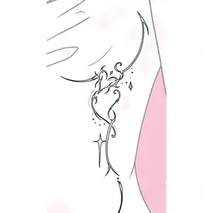 1pcs Heart Chain Herbal Juice Tattoo Sticker Sexy Spicy Girl Temporary Tattoo Arm Waterproof Fake Tattoo Men and Women Halloween Party Festival Gift Y2K