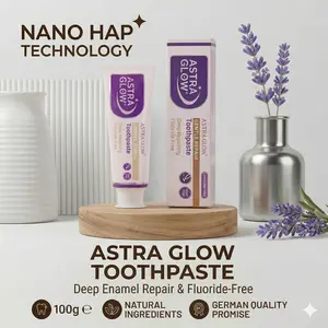 ASTRAGLOW Toothpaste – with nano hydroxyapatite, fluoride-free, for fresh breath, made with natural ingredients. Helps prevent tooth loss. Contains NHA, which effectively repairs tooth enamel.