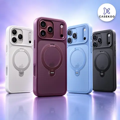 CASEKOO Official Protective Casing for iPhone 18/17 Pro Max (6.9in) - 360-Spin Adjustable Magnetic Ring Grip Handle, Foldable MagSafe-Compatible Wireless Cover, Camera Guard, Military Drop Protection, Non-Slip Matte Edge, Phone Accessories