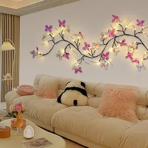 Butterfly Willow Vine Light, Bendable Artificial Plant Branch Lamp, 8 Lighting Modes, Indoor Atmosphere Decor, Wall Decoration, Holiday Use