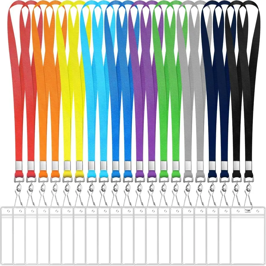 20 Pack Cruise Lanyard With  ID Card Holder, Durable  Color (10 Colors) for Carnival Cruises Cards and Ships Key