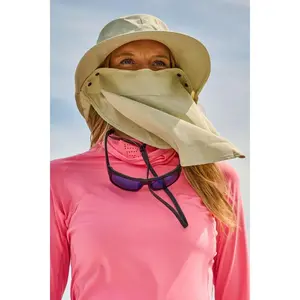 Stevie Sun Hat with Neck Flap and Clip-On Face Mask | Stone