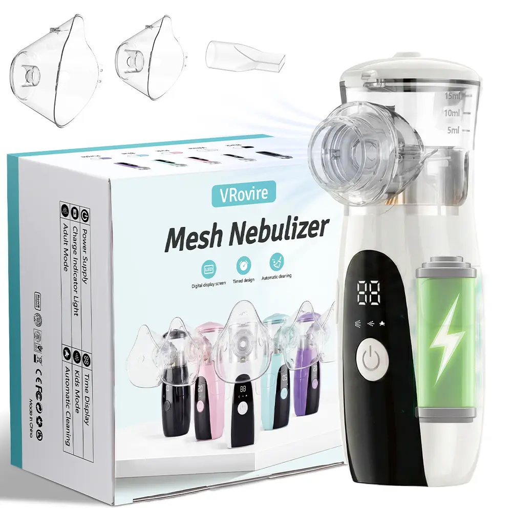 Portable Ultrasonic Rechargeable Nebulizer,  USB-powered with Self-Cleaning Mode, quiet operation, easy to use and maintain