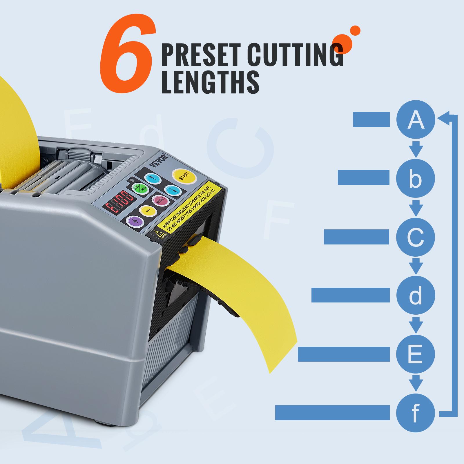 VEVOR Automatic Tape Dispenser Adhesive Electric Tape Cutter Packaging Machine Tape Cutting Machine 6-60mm Tape Width