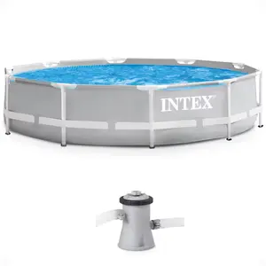 Intex 10-foot by 30-inch Prism Frame Above Ground Pool Set with Filter Pump