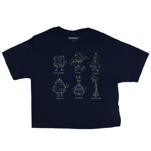 SpongeBob SquarePants Cropped Junior Women's Constellations Short-Sleeve Crewneck T-Shirt
