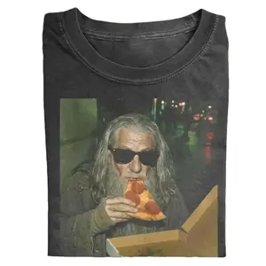 Gandalf Wizard Pizza Graphic Tee, Lotr Gandalf Cool Witch Tee Shirt, Pizza Lover Gift
