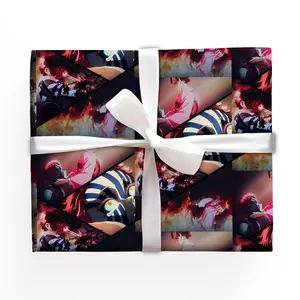 Demon Slayer Wrapping Paper, Akaza Epic Scene Gift Wrap, Japanese Kimetsu no Yaiba Anime Paper Roll