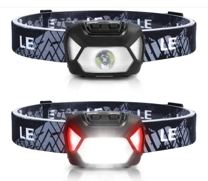 LEPRO Battery Powered Headlamp 320015 - 1300Lux Super Bright LEDs, Red Light, IPX4 Waterproof Compact Portable Hands-Free Long-Range Emergency Backup Multi-Mode Light for Outdoor Camping, Power Outages, Long-Range Headlamps, Compact Portable Headlamps