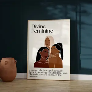 DIVINE FEMININE WALL art| Divine Feminine poster| Spiritual Wall Decor for Bedroom & Dorm |Girly Wall Art | Trendy Wall