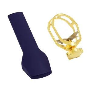 Professional Alto Saxophone Metal Mouthpiece with Copper Engraved Clamp, Anti-Rust Corrosion Resistant, Includes Cap, 1 Pack