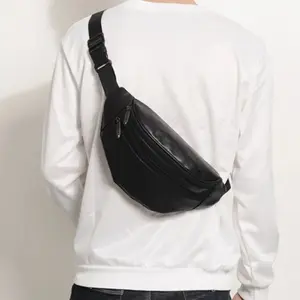 Men's Vintage PU Leather Waist Bag — Retro Fanny Pack & Crossbody Chest Bag