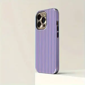 Durable Phone Cover with Blue And Pink Stripes |       Case for Iphone 16 15 14 13 12 11 Pro Max Compatible with Samsung Galaxy S25