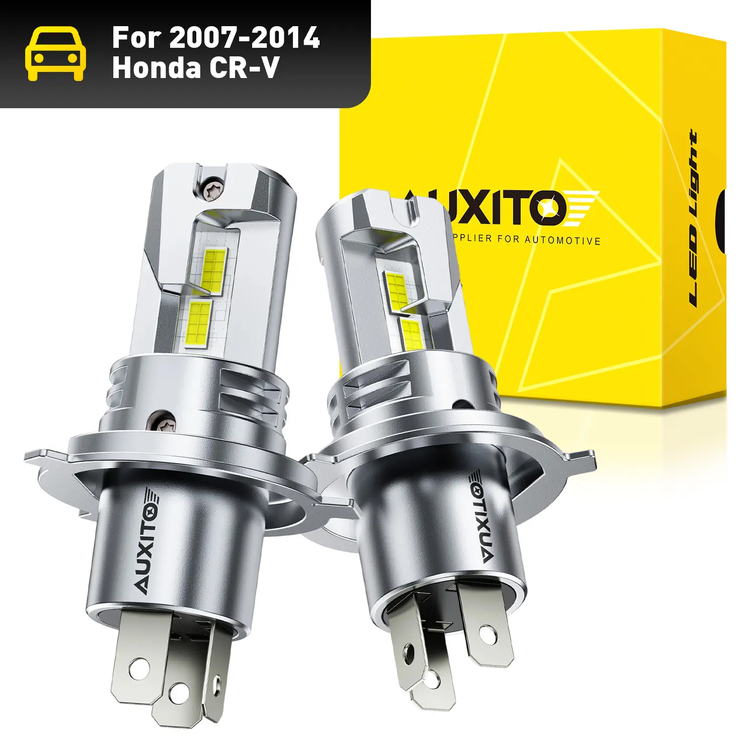 AUXITO 2007-2014 Honda CR-V H4/9003 High & Low Beam LED Headlight Bulbs, 6500K Cool White /3000K Amber Yellow Super Bright, 40000LM,Plug N Play, Long Lifespan, No Flicker,Pack of 2
