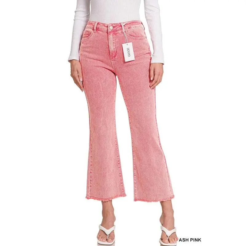 ***DOORBUSTER*** It's About Time 2 Colored Denim Wide Leg Jeans in Ash Pink