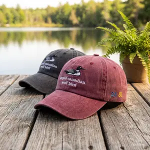 Stupid Canadian Wolf Bird Embroidered Baseball Hat - Heated Rivalry Embroidered Cap Merch - For Gay Lover Gift - Casual Wear Washable Material Versatile for Everyday Use -  Gifts