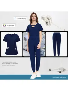 Doctor Pet Grooming Uniforms Nursing Work Clothes Elastic Stretchy Scrub Tops Quick-drying Work Uniform Men Women Pet Clinic Medical Scrub Sets Veterinary Work Clothes