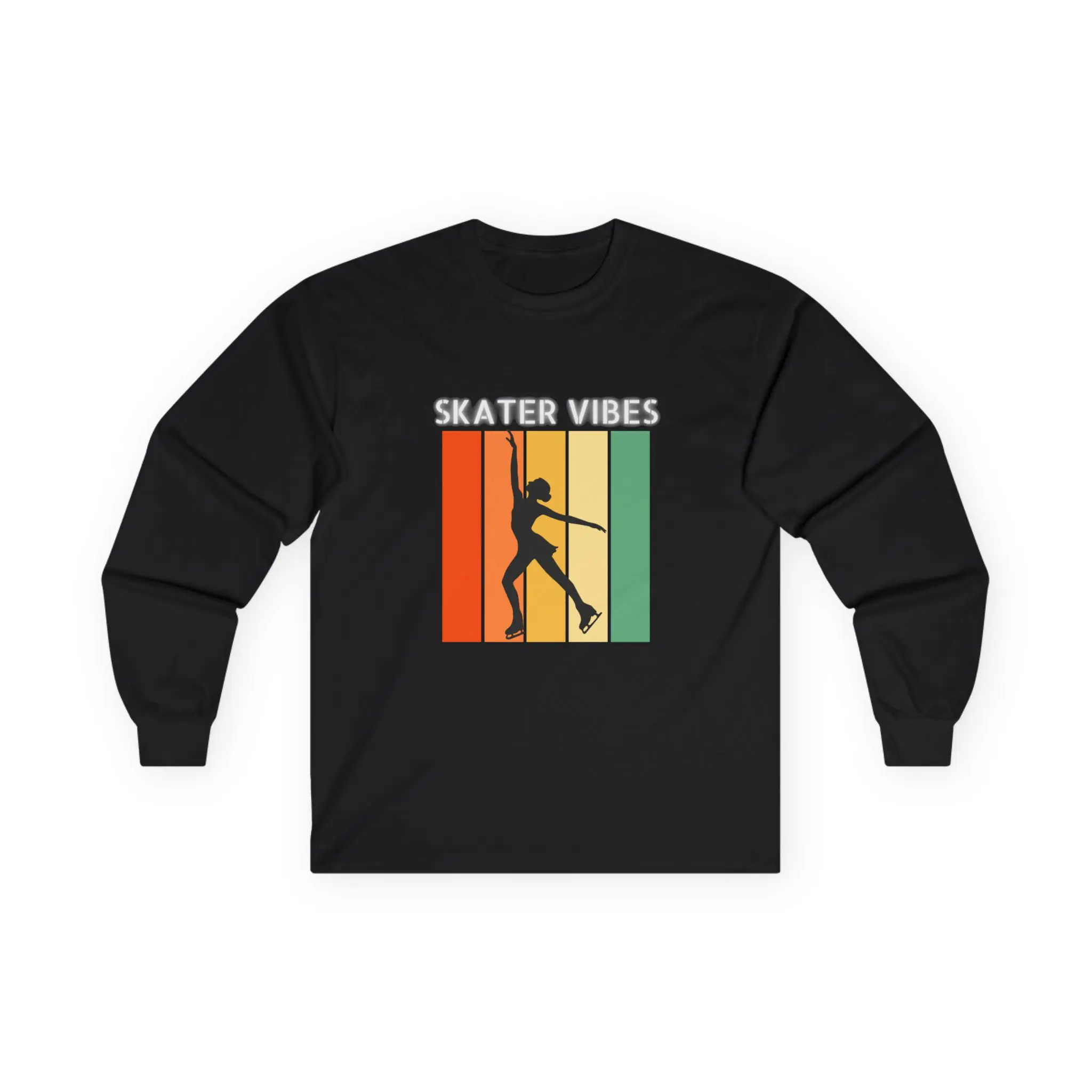 Skater Vibes Long Sleeve Tee | Ultra Cotton Skater Shirt | Ice Skating Apparel | Figure Skater Gift.