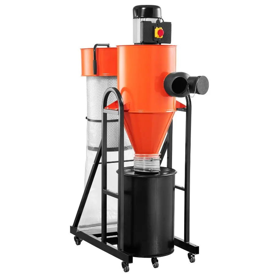 【toolupgrade】VEVOR Smart Cyclone Dust Collector, 1.5HP System with 763 CFM Flow, 1 Micron Filtration, 12.5-Gallon Bag Base Stand for Woodworking, 763Cfm Flow