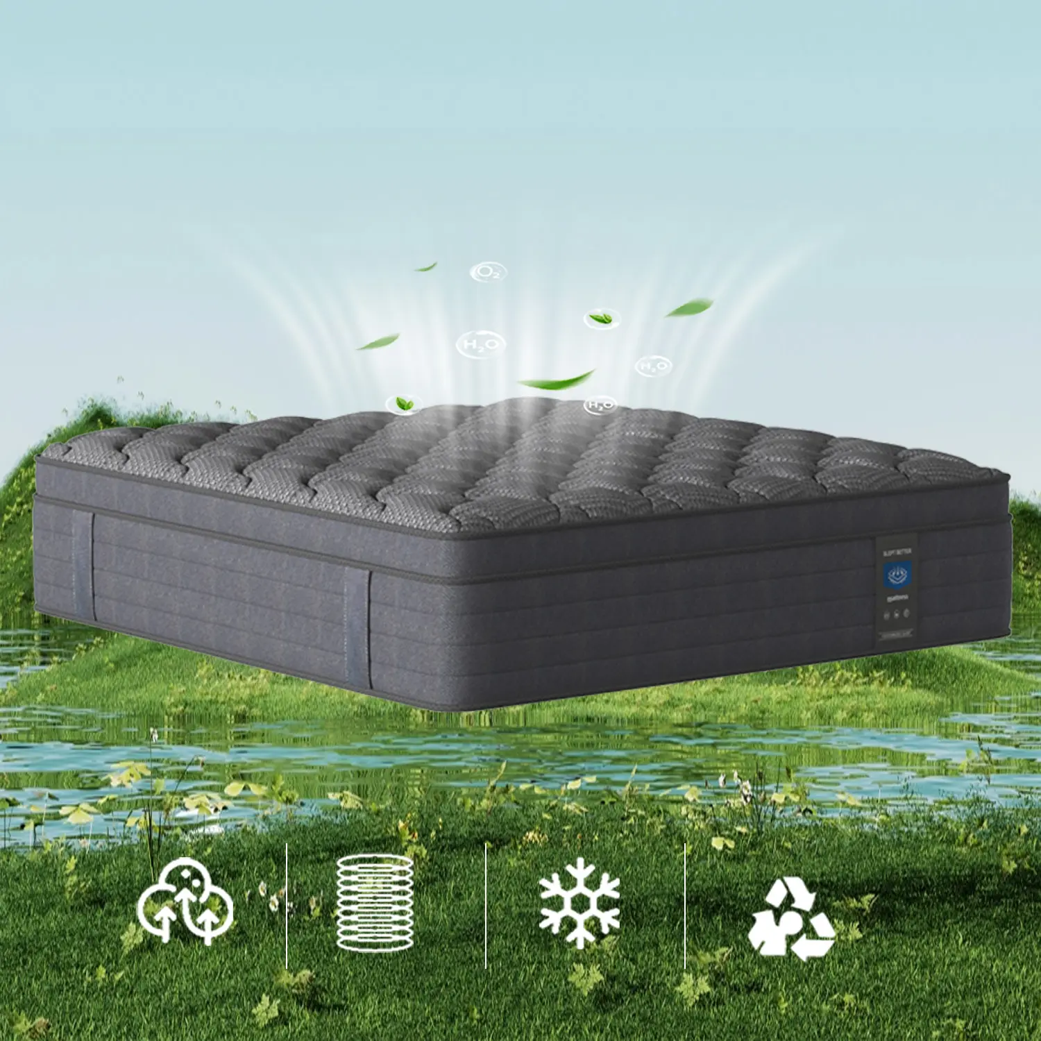 MRH 14-inch Hybrid Mattress in a Box - Medium Firm Memory Foam Mattresses with Individual Pocket Springs, Motion Isolation, Back Lumbar Support, Pressure Relief, Anti-Allergic, Anti-Dust Mite (Above 25 kg)