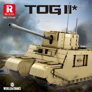 Reobrix TOG II Tank Building Set WW2 Military British Armed Tanks Building Block Set for Military Fans 77032 World of Tanks Licensed Product MOC Tank Model Toy Gift for Adults and Teens