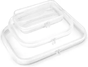 Clear Hard Shell Zipper Cases 6 Pack, Waterproof & Dustproof Organizer Set for Makeup, Toys, Stationery, and Small Items, Portable Transparent Travel Storage Bags