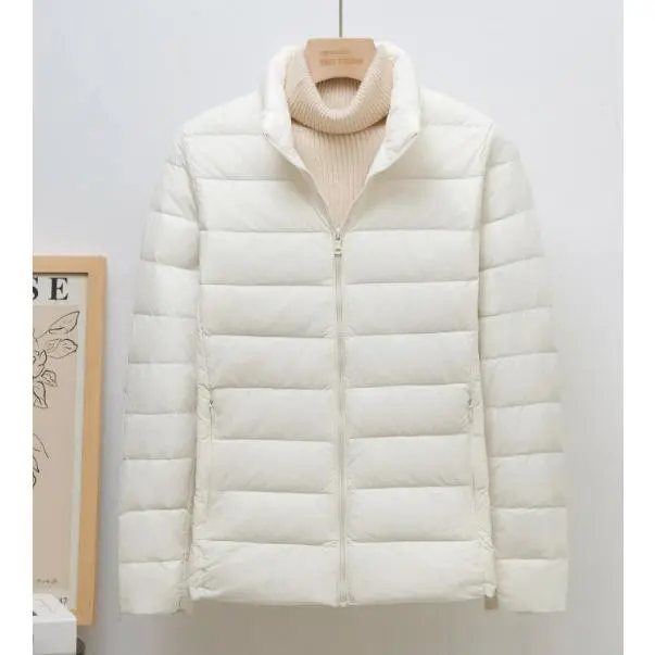 White female standing collar