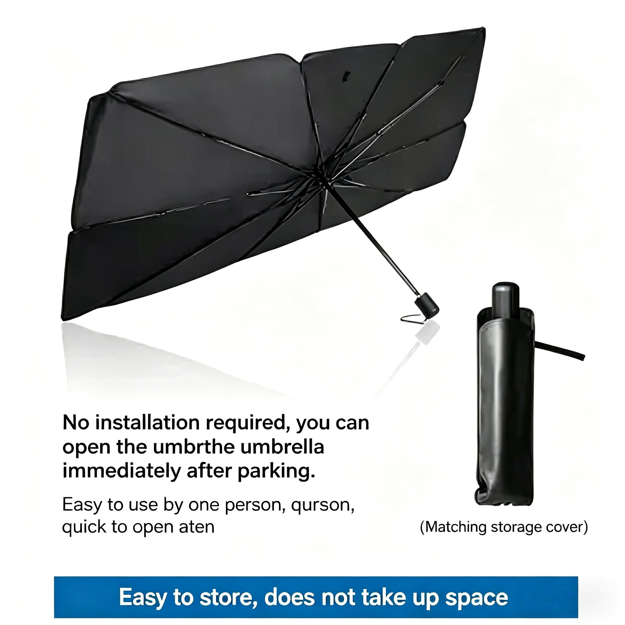 （55" x 31"）Windshield Sun Shade Umbrella for Honda Civic - [Vinyl Coating Heat Shield] Protect Car from Sun Rays & Heat Damage Keep Cool and Protect Interior, Spring Structure Edge